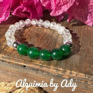 UNTREATED EMERAD BUBBLE BEADS BRACELET